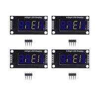 4 set di moduli di display a tubo digitale a 7 segmenti a 4 cifre con LED, chip di pilotaggio TM1637 da 0,36 pollici, display numerico chiaro con punto decimale, scheda PCB (Blu MRA110D)