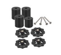 4 set di parti for stampante 3D M3 M4 Kit di livellamento con dado for letto riscaldato, vite a molla, accessori for piattaforma for letto riscaldato for CR-10 Ender 3(Black Silicone Kit)