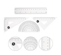 4 set di sovrani matematica di misurazione del kit strumenti di geometria