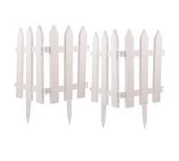 4 set di staccionate decorative da giardino in plastica bianca, per aiuole, per