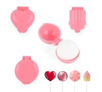 4 Set di Stampi per Cake Pop, Forme Stampate in 3D Sfera Cuore Tondo e Stampo Cupcake Tagliapasta Spingi Cake Pop per Mini Torte Fai Da Te Dolci Fatti in Casa Dessert Compleanni e Matrimoni (Rosa)