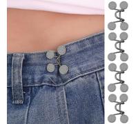 4 set di tendicordia per pantaloni jeans, fibbia staccabile e regolabile fai da te, elastico in vita riutilizzabile, non cucire aghi per pantaloni e abiti troppo grandi, fibbia in vita