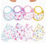 4 Set Di Vestiti Per La Saliva Del Bambino E Tute Per Pannolini, Il Tessuto È Morbido E Confortevole E Gli Accessori Per Giochi Di Ruolo Per Il Gioco Dopo Il Gioco.