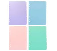 4 Set Divisori Indice A5 a 6 Fori in PP, 6 Linguette Scrivibili | Set, Colori Vivaci, per Raccoglitori e Report, Riordino Rapido di Note e Pagine