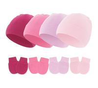 4 Set Guanti Anti-scratch Con Cappello Cofano Morbido E Traspirante Cappello Fetale Brimeless Cospidiere A Per Bambini Confortevole