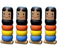 4 Set Little Puppet Toy Immortal Daruma Toys Bambola di Legno Uomo Magic Toy Stage Magic Puntelli Divertente Giocattolo Magico di Legno per Bambini