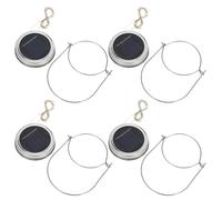 4 set Luci a base di coperchio del barattolo Mason Lanterne solari a LED appesi