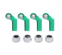 4 Set RC Link Rod End Alloy M4 Curved CW 7mm Ball Joint Assembly Set | Replacement for 1/10 Model Car | Enhanced Control & Wide Compatibility | Resilient Alloy Material (Green)