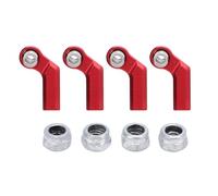 4 Set RC Link Rod End Alloy M4 Curved CW 7mm Ball Joint Assembly Set | Replacement for 1/10 Model Car | Enhanced Control & Wide Compatibility | Resilient Alloy Material (Red)