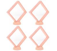 4 Set Scatola Espositiva Trasparente Rosa per Miniature e Figure Sotto 10 | PE Film e Plastica, Uso su Scrivania o Negozio, per Collezionisti e Genitori, Design Compatto