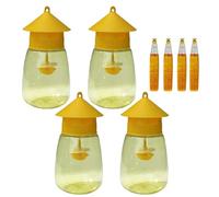 4 Set Trappole per Vespe da Appendere con Attrattivo, Bottiglie Riutilizzabili in Plastica per Cattura Mosche della Frutta e Calabroni per Balcone Giardino Patio Frutteto Controllo dei Parassiti