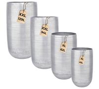 4 Set XXL Vaso per Piante Fioriera Indoor Esterno Alluminio