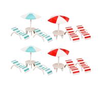 4 Sets Accessori Per La Spiaggia Della Casa Delle Bambole Mini Sedia Da