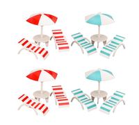 4 Sets Accessori Per La Spiaggia Della Casa Delle Bambole Miniatura Cose Sedia