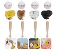 4 Sets Catena Portachiavi Mini Da Baseball Decorazioni Di Ornamento