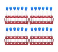 4 Sets Di Provette Sperimentali Tubo Plastica Con Tappo Tubi Scientifici