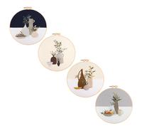 4 Sets Progetto Di Artigianato Kit Da Ricamo Per Ricamato Principianti Nego