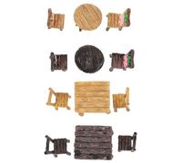 4 Sets Tavolo Sedie Ornamenti Decorazione in Miniatura Del Giardino Delle Fate