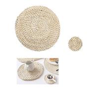 4 sets Tovagliette All'Americana Rotonde Ecologiche E Naturali Fatte A Mano Tovagliette In Vimini, Resistenti Al Calore, Antiscivolo, Tovagliette In Paglia Realizzate A Mano,35×35cm