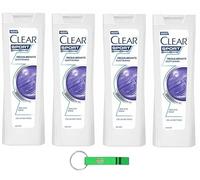 4 shampoo Clear Sport Riequilibrante Quotidiano - Shampoo antiforfora per cuoio capelluto secco 225 ml + portachiavi Beni Culinari gratuito