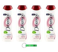 4 shampoo Dimension Capelli Secchi by Lux 2 in 1 shampoo e balsamo per capelli secchi - con estratti di frutta da 250 ml + portachiavi Beni Culinari