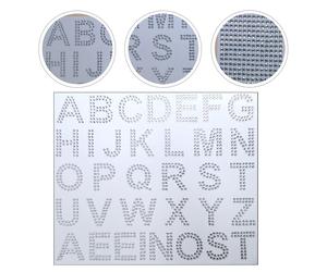 4 Sheets Ornamento Con Lettera Di Strass Lettere Adesive Brillantini Adesivi