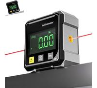 4-Side Magnetic Digital Angle Gauge,4-Side Magnetic Digital Angle Gauge With Laser,Digital Angle Finder,Level Box For Hanging, Woodworking Measuring Tool (Black)