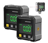 4-Side Magnetic Digital Angle Gauge, Digital Inclinometer Magnetic, Cube Inclinometer, Table Saw Miter Protractor, Woodworking Measuring Tool, Level Box for Hanging (2Pcs)