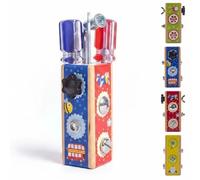 4-Sided Wooden Activity Block with Screws & Knobs for Senior Hand Exercise