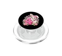 4 simpatici coniglietti rosa fiori per il quarto compleanno PopSockets PopGrip per MagSafe