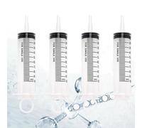 4 siringhe da 100 ml, in plastica con tappo di chiusura, versatile come siringa per mangimi o siringa per olio. Ogni siringa è confezionata singolarmente sterile - per applicazioni pulite