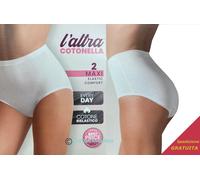 4 SLIP MAXI DONNA VITA ALTA L'ALTRA COTONELLA ART. 3941 COTONE ELASTICIZZATO