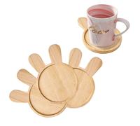 4 sottobicchieri a forma di coniglietto pasquale per bevande, in bambù, a forma di coniglio, per bere tazze, piattini per piante da 10,2 cm, vassoi base, piatto da portata, piatto per snack per feste