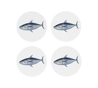 4 sottobicchieri in pelle per bevande, sottobicchieri da 4" per la protezione del tavolo, per bevande Tuna Thunnus per diversi tipi di tazzee per l'a