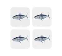 4 sottobicchieri in pelle per bevande, sottobicchieri da 4" per la protezione del tavolo, per bevande Tuna Thunnus per diversi tipi di tazzee per l'a