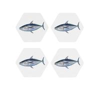 4 sottobicchieri in pelle per bevande, sottobicchieri da 4" per la protezione del tavolo, per bevande Tuna Thunnus per diversi tipi di tazzee per l'a