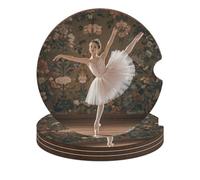 4 sottobicchieri per auto per portabicchieri assorbenti sottobicchieri per auto ballerina danza sottobicchieri antiscivolo per auto sottobicchieri con tacca per dita carini accessori interni auto per