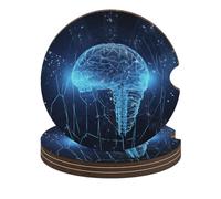 4 sottobicchieri per auto per portabicchieri per auto sottobicchiere rimovibile portabicchieri intelligenza artificiale sottobicchiere cervello per donne accessori interni auto
