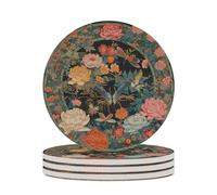 4 sottobicchieri rotondi in ceramica, motivo tigre animale, colorato, per proteggere il tavolo, il tavolino da caffè, l'ufficio, la casa, idea regalo per l'inaugurazione della casa