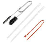 4 spazzole di scarico lunghe 200 cm, a spirale per la pulizia dei tubi, a doppia testa, in acciaio inox, a spirale flessibile per la pulizia dei tubi,