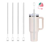 4 spazzole per cannuccia, 32 cm, spazzola per la pulizia della cannuccia, con copertura della cannuccia alla fragola, diametro delle spazzole di 6/8/10/12 mm, per diverse misure di cannuccia