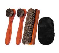 4 spazzole per capelli di cavallo, spazzola per capelli di cavallo, spazzola per capelli di cavallo, spazzola lucidante lucida, spazzola per scarpe scamosciata, adatta per tutti i tipi di scarpe,