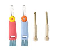 4 spazzole per la pulizia, 2 spazzole per la pulizia 3 in 1 + 2 spazzole per tazze con manico in legno, spazzola per la pulizia delle bottiglie per aiutare a pulire le tazze dell'acqua