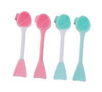 4 spazzole per la pulizia del viso, in silicone, strumento per la pulizia pori, strumento per la pulizia del viso, dispositivo per la pulizia del viso, gel di silice