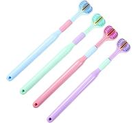 4 spazzolini da denti a 3 lati, setole morbide, per una cura completa di denti e gengive, igiene orale per adulti e ragazzi (blu, verde, rosa, viola)