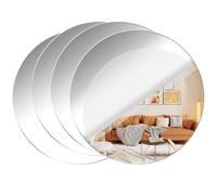4 specchi in acrilico da parete, grandi adesivi rotondi autoadesivi HD, da parete, infrangibili, infrangibili, senza cornice, per trucco, decorazione per sala da trucco, feste di nozze, 30 x 30 cm (2