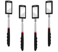 4 specchi telescopici per ispezione con illuminazione a LED, collo flessibile girevole a 360 gradi e aste estensibili in acciaio inox per ispezioni in spazi ristretti
