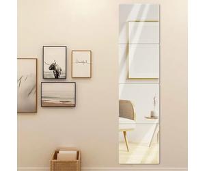 4 specchietti autoadesivi per piastrelle,Grandi specchi di lunghezza del corpo per pareti,30x30CM 4pcs plexiglass montato a parete bastone su senza telaio quadrato trucco lungo palestra specchio