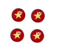 4 spille a forma di bandiera del Vietnam, in vetro cristallo, accessorio souvenir da viaggio per la festa nazionale del patriota del Vietnam, One size, Metallo, Nessuna pietra preziosa