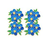 4 spille a forma di fiore per la sensibilizzazione sull'Alzheimer con motivo floreale, per supporto, matrimoni, feste, uso quotidiano, non ti scordar di me, ideale per regali sinceri e ricordi